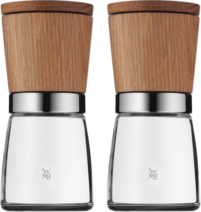Salt and Pepper Mills Set of 2 with Wooden Tops - Image 1