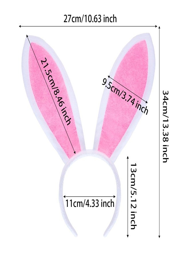 SUMERSHA Easter Bunny Ears Headband Rabbit Ear Headband Easter Cosplay Hairband Halloween Party Costume Accessory (White) - Image 2