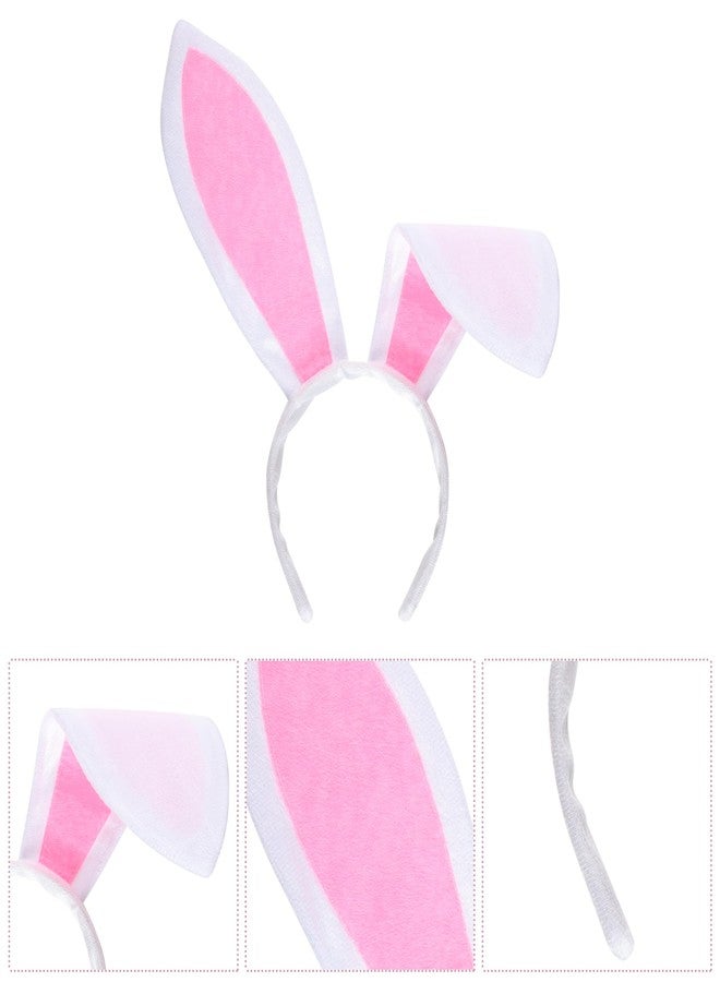 SUMERSHA Easter Bunny Ears Headband Rabbit Ear Headband Easter Cosplay Hairband Halloween Party Costume Accessory (White) - Image 3