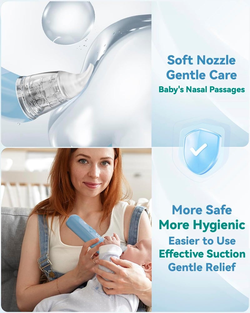 Horigen Nasal Aspirator for Baby Electric Baby Nose Suction with 5 Adjustable Levels Suction USBC Rechargeable Mucus Cleaner with Lights and Music Baby Nasal Aspirator for Toddler with 3 Silicone Tip - Image 4