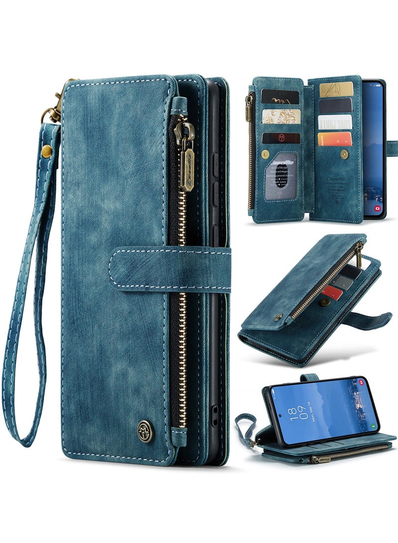 general Wallet Case Compatibility with Samsung Galaxy S25 Ultra with Card Holder Kickstand Magnetic Zipper Pocket Lanyard Strap Wristlet,Leather Flip Case Wallet for Galaxy S25 Ultra 6.9 Inch - Image 1
