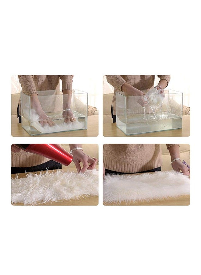 Generic Soft and Comfortable White Oval Plush Area Rug — Size 40×60cm, Perfect for Enhancing Your Home Decor  - Image 4