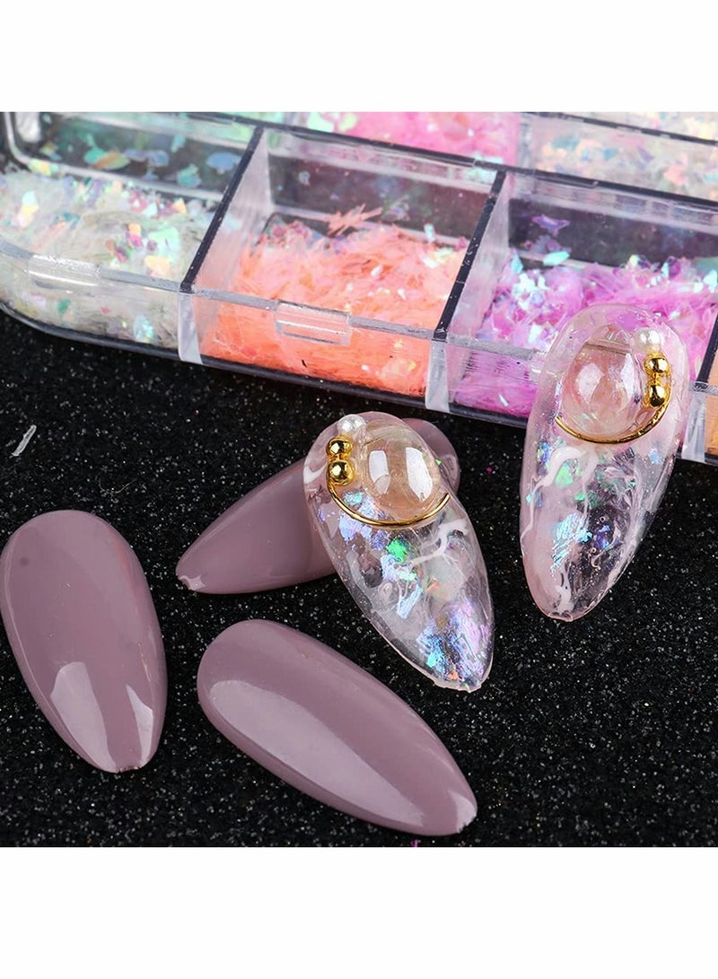 KASTWAVE Nail Art Foil Sequins, 12 Colors Nail Foil Sequins Glitters - Image 5