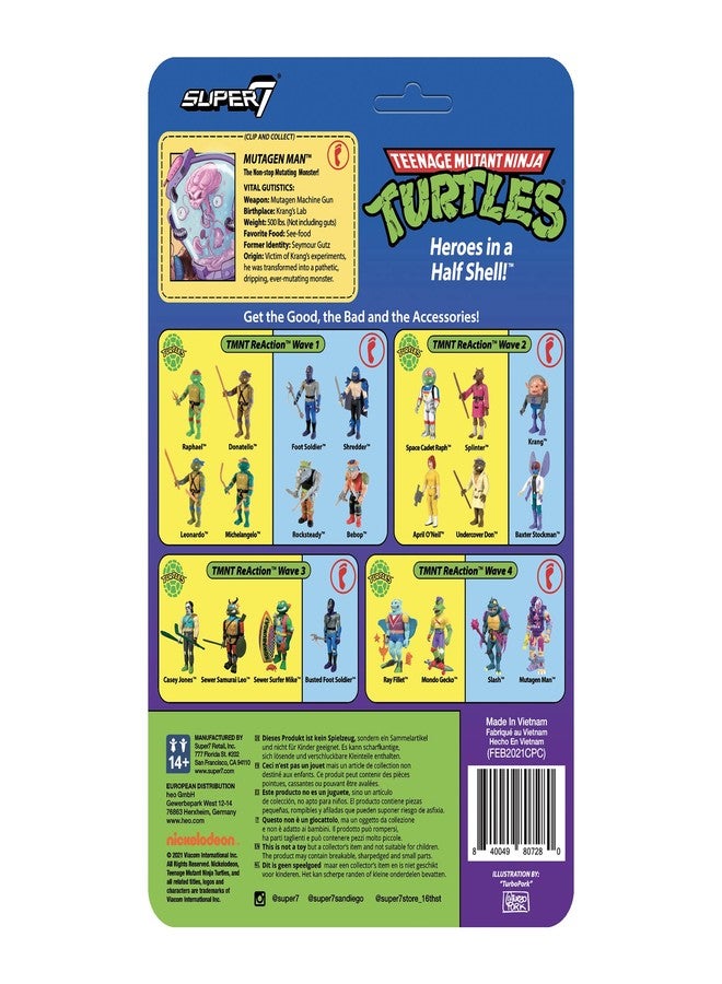 Super7 Teenage Mutant Ninja Turtles Mutagen Man 3.75 in Reaction Figure - Image 5