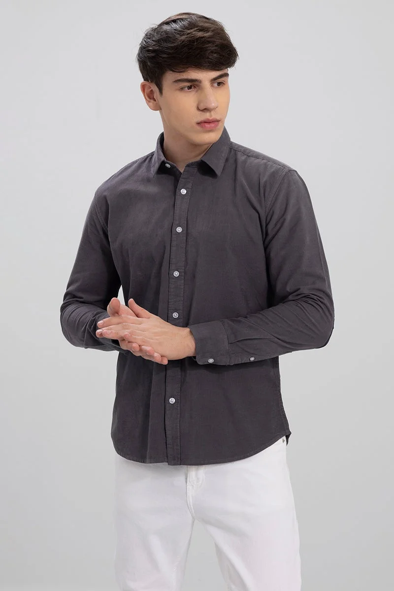 SNITCH Authentic Dark Grey Corduroy Shirt
