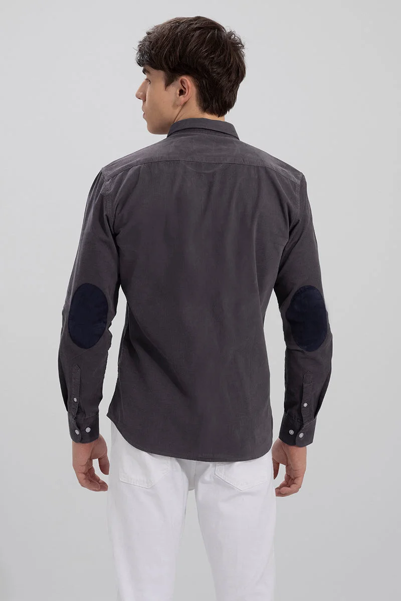 Snitch Charcoal Grey Authentic Dark Grey Corduroy Shirt for Men | Best Price UAE