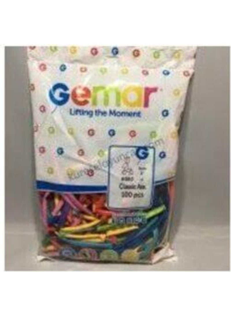 Gemar 100 Pieces Colorful Sausage Balloon Game Party Balloon 03 