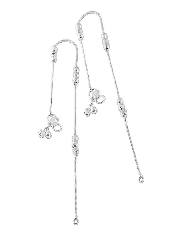 Lila Jewellery for All Occassions Traditional White Metal Anklets Payal (2 - Pair) for Women/Girls (Combo Payal - 102 & 113-1 Pair Each) - Image 3