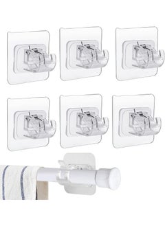 FALMER 6 Pieces No Drilling Curtain Holder, Self Adhesive Hooks for Poreless Curtain Holder, Curtain Hangers for Bathroom, Kitchen, Home, Bathroom, Hotel  - Image 1