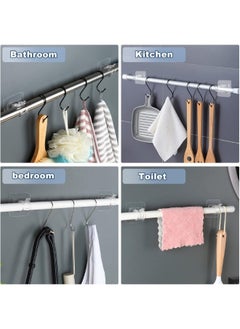 FALMER 6 Pieces No Drilling Curtain Holder, Self Adhesive Hooks for Poreless Curtain Holder, Curtain Hangers for Bathroom, Kitchen, Home, Bathroom, Hotel  - Image 3