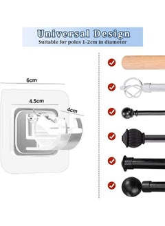 FALMER 6 Pieces No Drilling Curtain Holder, Self Adhesive Hooks for Poreless Curtain Holder, Curtain Hangers for Bathroom, Kitchen, Home, Bathroom, Hotel  - Image 4