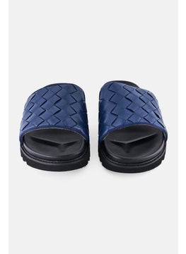 Karl Lagerfeld Men Slip On Leather Slides, Black  - Image 4
