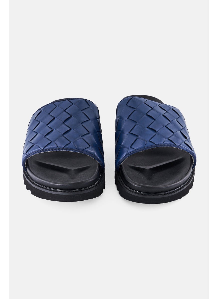 Karl Lagerfeld Men Slip On Leather Slides, Black  - Image 4