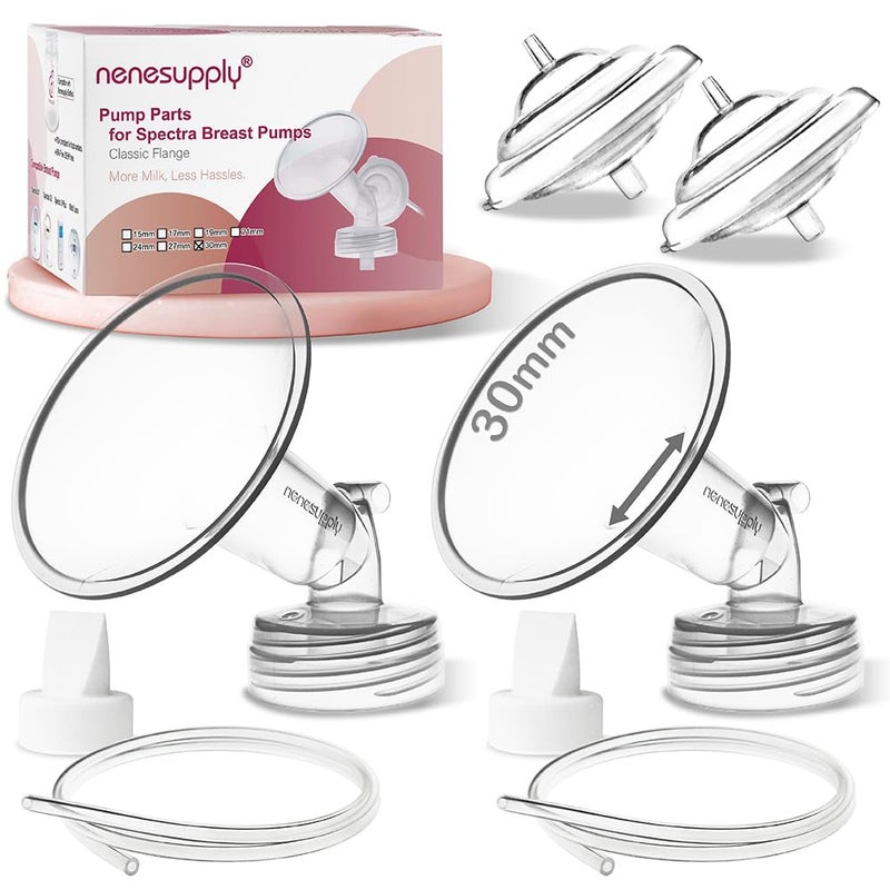 Nenesupply 30mm Flange Pump Parts Compatible w Spectra S2 S1 Breast Pumps Replacement Kit for Spectra Pump Parts S2 Parts S2 Accessories Inc Flange Duckbill Valve Backflow Protector - Image 1