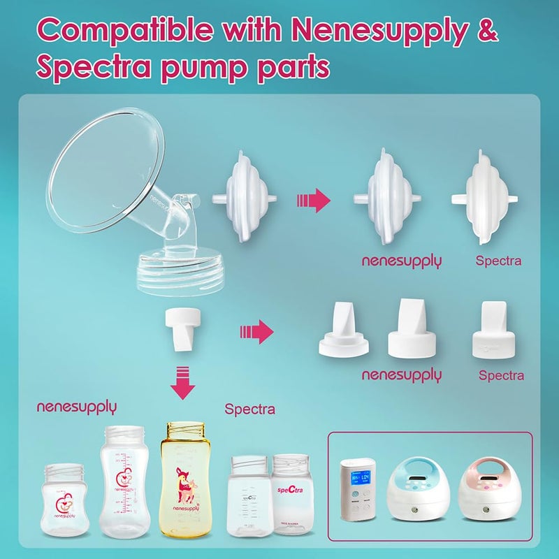 Nenesupply 30mm Flange Pump Parts Compatible w Spectra S2 S1 Breast Pumps Replacement Kit for Spectra Pump Parts S2 Parts S2 Accessories Inc Flange Duckbill Valve Backflow Protector - Image 5
