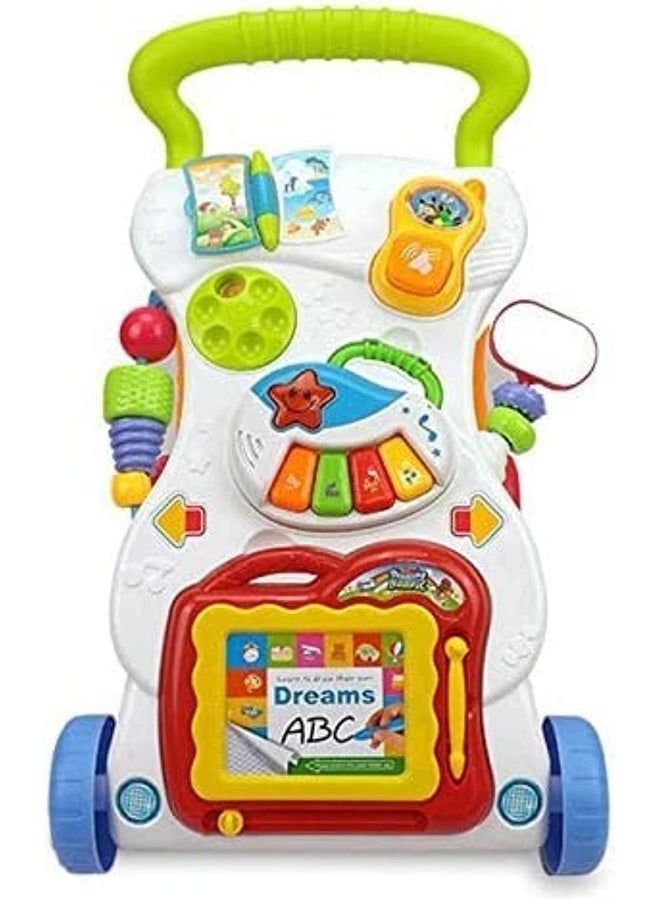 SUPAAR Baby Sit-to-Stand Learning Music Walker Trolley Multifunctional Music Cartoon Musical Developmental Educational Toy Gifts for Baby Toddlers Boys Girls Kids for Age 6 Months + - Image 3