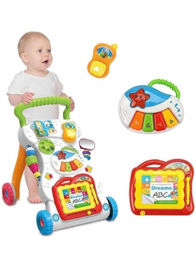 SUPAAR Baby Sit-to-Stand Learning Music Walker Trolley Multifunctional Music Cartoon Musical Developmental Educational Toy Gifts for Baby Toddlers Boys Girls Kids for Age 6 Months + - Image 4