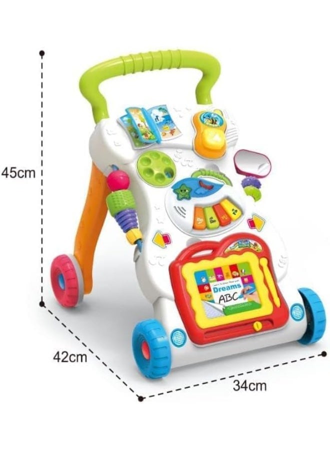 SUPAAR Baby Sit-to-Stand Learning Music Walker Trolley Multifunctional Music Cartoon Musical Developmental Educational Toy Gifts for Baby Toddlers Boys Girls Kids for Age 6 Months + - Image 2