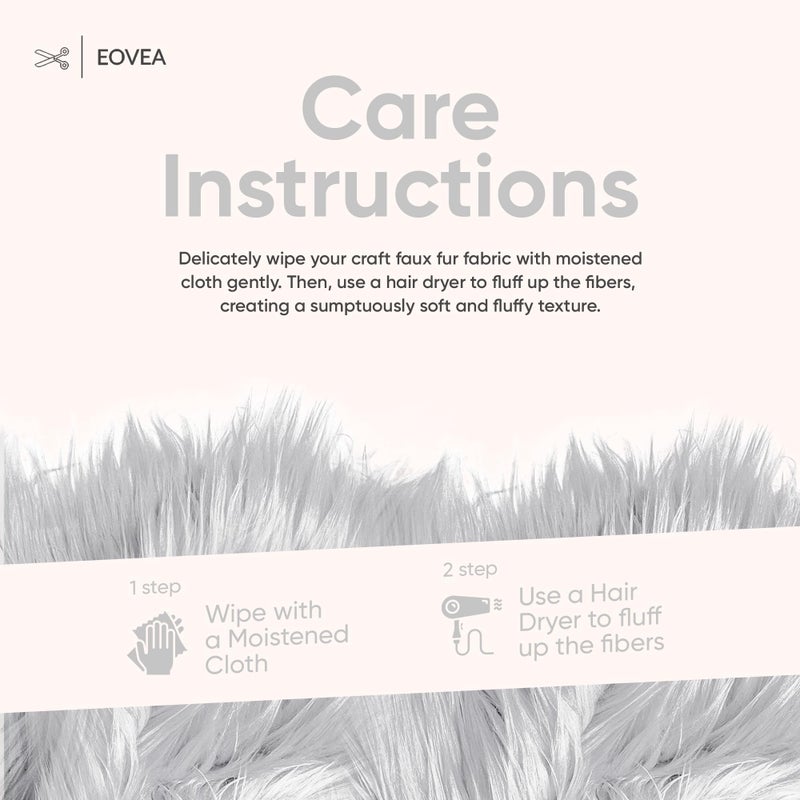EOVEA Shaggy Faux Fur Fabric by The Yard â€“ 60â€ Wide | Fluffy, Soft Fake Fur Material for Sewing, Crafts, Costumes, Upholstery & Home Decor | Long Pile Plush Fabric(White,Half Yard) - Image 5