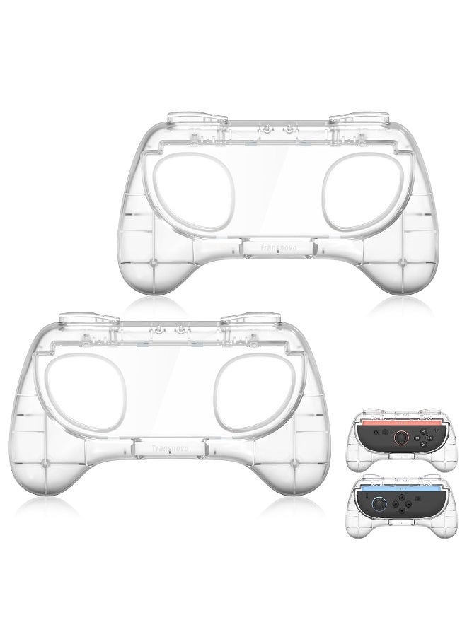Transnovo Grips kompatibel mit Nintendo Switch 2, Verschleißfestes Griff-Set für mehr Komfort, Sicherer Halt & Langlebiges Design, Griff für lange Gaming-Sessions, Transparent (2 Pack)  - Image 1