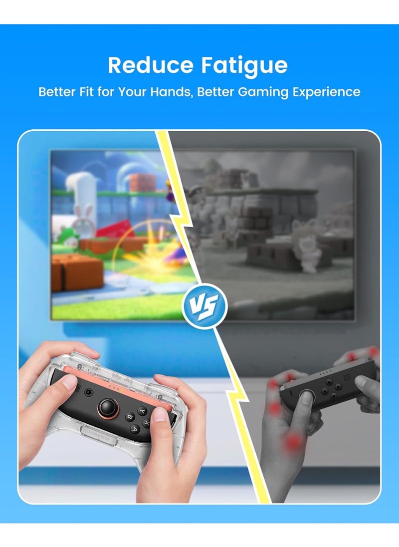 Transnovo Grips kompatibel mit Nintendo Switch 2, Verschleißfestes Griff-Set für mehr Komfort, Sicherer Halt & Langlebiges Design, Griff für lange Gaming-Sessions, Transparent (2 Pack)  - Image 3