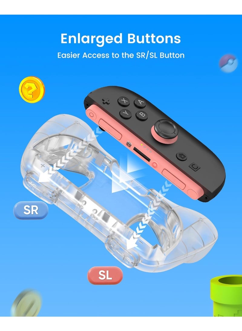 Transnovo Grips kompatibel mit Nintendo Switch 2, Verschleißfestes Griff-Set für mehr Komfort, Sicherer Halt & Langlebiges Design, Griff für lange Gaming-Sessions, Transparent (2 Pack)  - Image 4