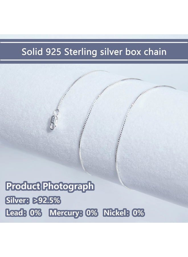NAG.HC 925 Sterling Silver Chain 0.8MM Delicate Box Chain - Italian Necklace Chain - Tiny&Thin&Strong -Friendly Price & Quality(14",silver) - Image 2