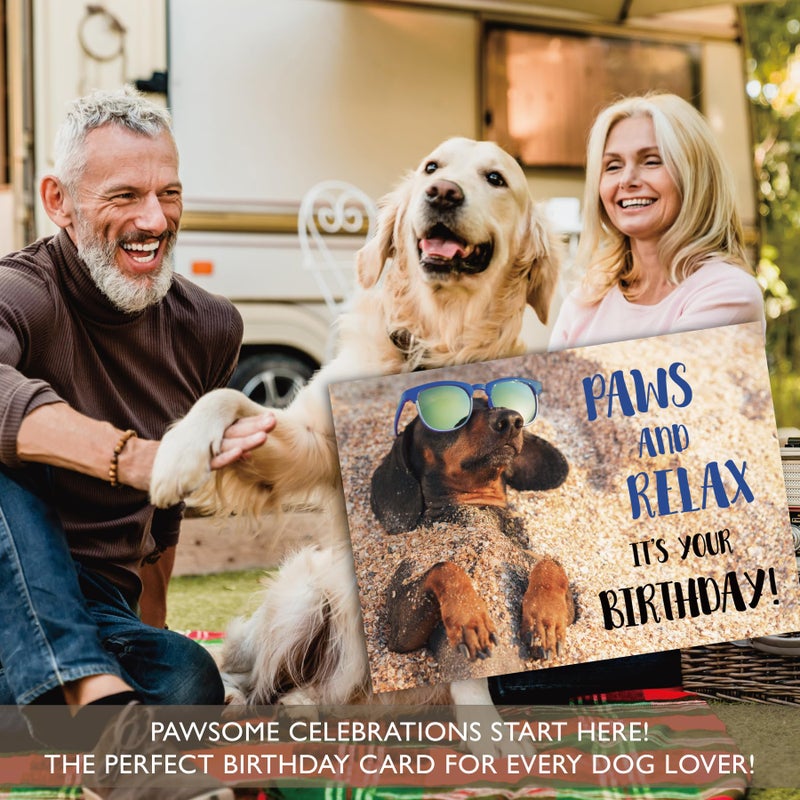 Gooji 5x7 Paws and Relax Dachshund Birthday Card â€“ Funny Dog-Themed Greeting Card with Relaxing Beach Vibes for Animal Lovers and Special Celebrations - Image 5