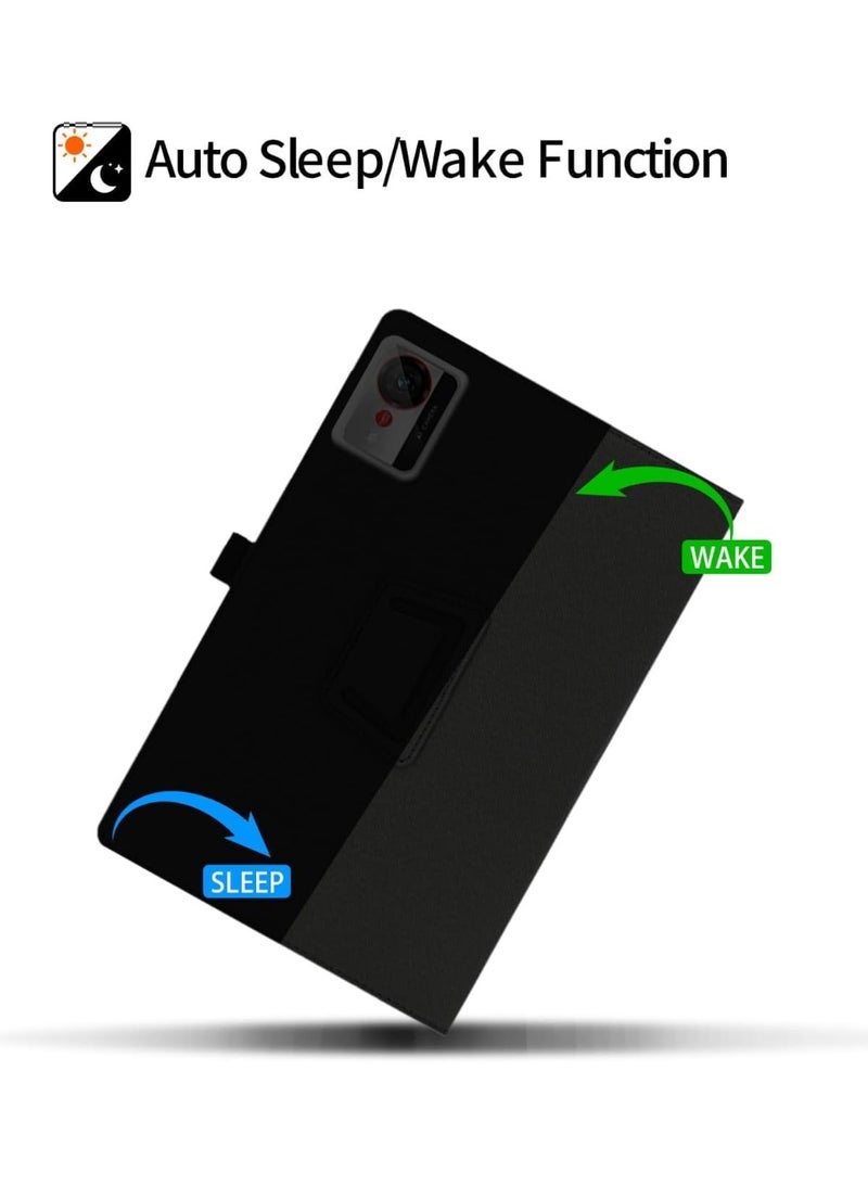 عام غطاء متوافق مع ZTE Nubia Pad Pro 10.9 بوصة 2025، غلاف واقي بنسيج قماشي مع مغناطيس وحزام أمان. - Image 3