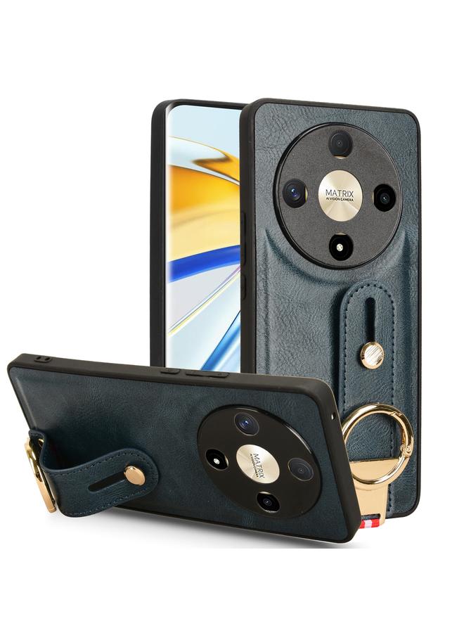 اس-توب جراب خلفي من الجلد لهاتف Honor X9b/Magic6 Lite 5G مع سوار معصم - Image 1