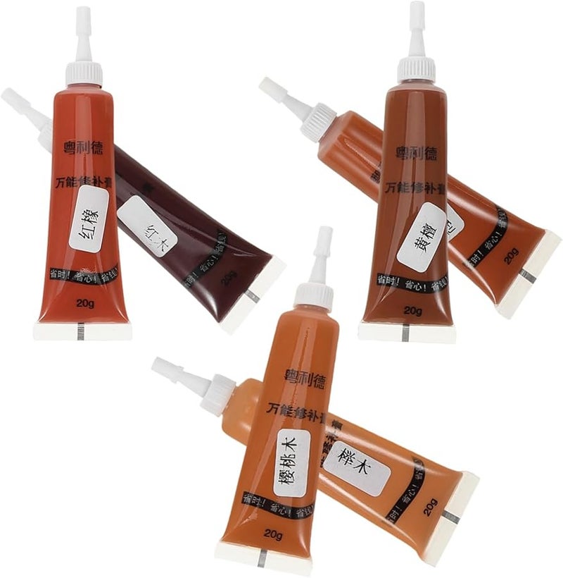 6Pcs Wood Filler Paste Kit For Furniture Scratch Repair Easy To Use - Image 1