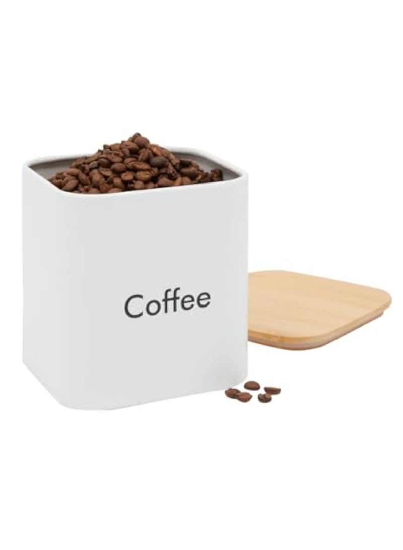 Arabest طقم حاويات القهوة والشاي والسكر - طقم حاويات مطبخ من الحديد الأبيض مع أغطية من الخيزران (3 قطع، 48 أونصة) - Image 4