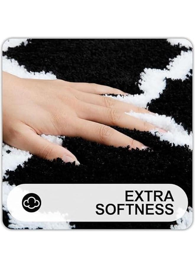 MIXDE - Bathroom Rugs Mat, Soft and Absorbent Microfiber Bath Rugs, Non-Slip Shaggy Shower Carpet, Machine Wash Dry, Bath Mats for Bathroom Floor, Tub and Shower (Black, 50 * 80cm) - Image 1