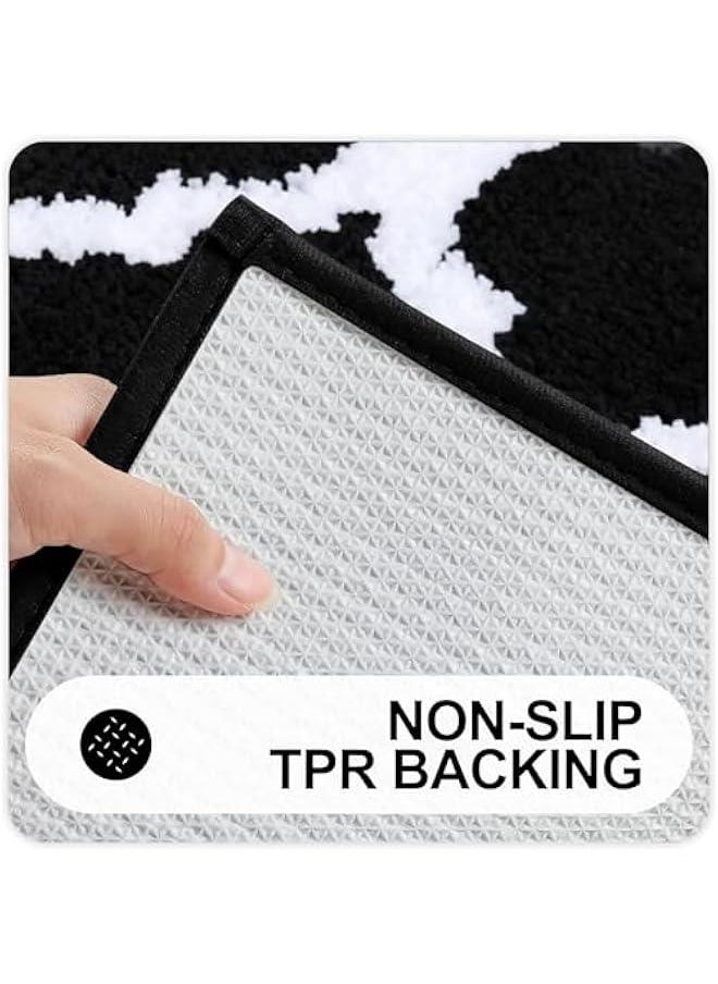 MIXDE - Bathroom Rugs Mat, Soft and Absorbent Microfiber Bath Rugs, Non-Slip Shaggy Shower Carpet, Machine Wash Dry, Bath Mats for Bathroom Floor, Tub and Shower (Black, 50 * 80cm) - Image 1