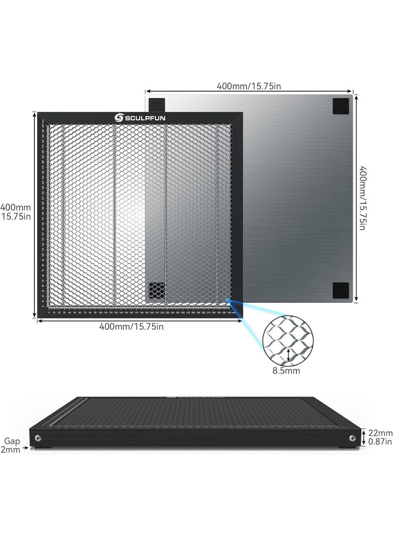 SCULPFUN Honeycomb Panel H3 400x400mm Laser Cutting Honeycomb Working Table Bed Suitable for Diode CO2 Laser Engraving Machine Professional Metal Clamps Easy to Observe Desktop Protection for Carving lase - Image 2