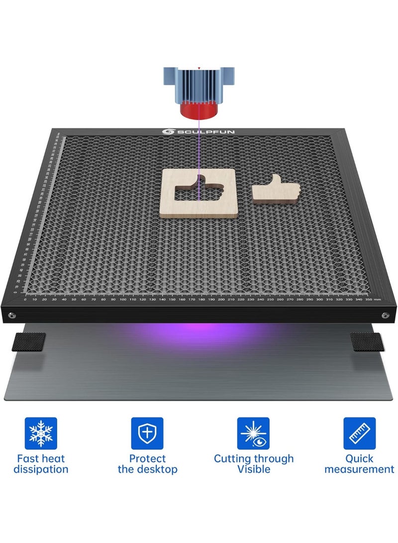 SCULPFUN Honeycomb Panel H3 400x400mm Laser Cutting Honeycomb Working Table Bed Suitable for Diode CO2 Laser Engraving Machine Professional Metal Clamps Easy to Observe Desktop Protection for Carving lase - Image 3