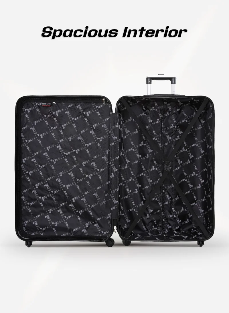 بارا جون طقم حقائب سفر بعجلات صلبة خفيفة الوزن من  قطع مع قفل للرجال والنساء أسود