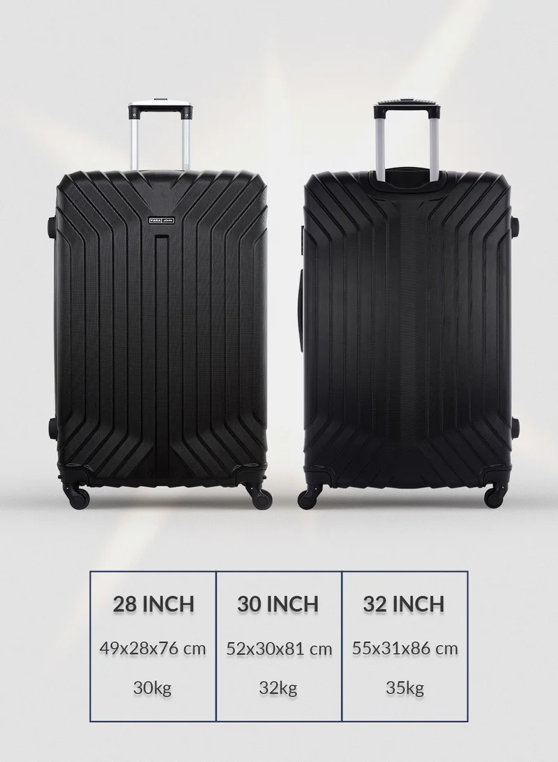 بارا جون طقم حقائب سفر بعجلات صلبة خفيفة الوزن من  قطع مع قفل للرجال والنساء أسود