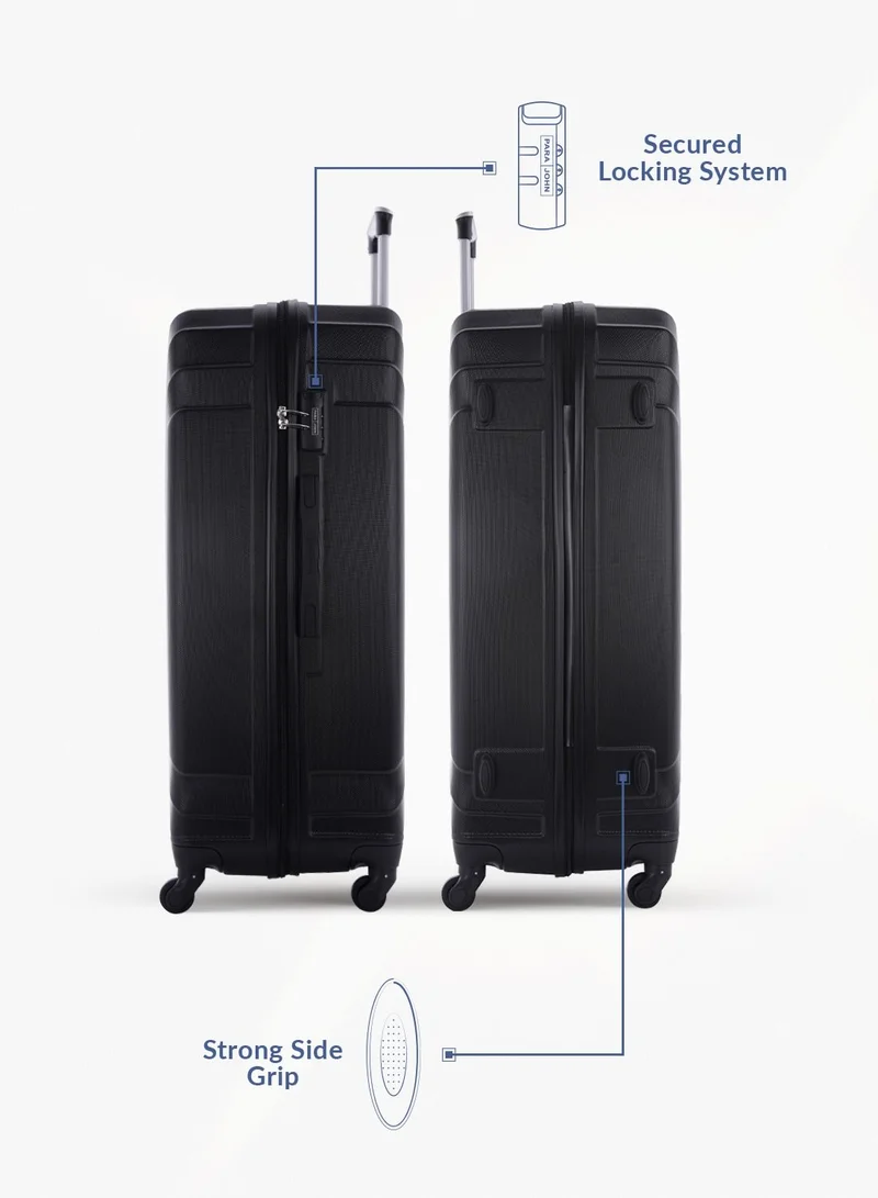 PARAJOHN Lightweight 3-Pieces ABS Hard Side Travel Luggage Trolley Bag Set With Lock For Men/Women/Unisex Black