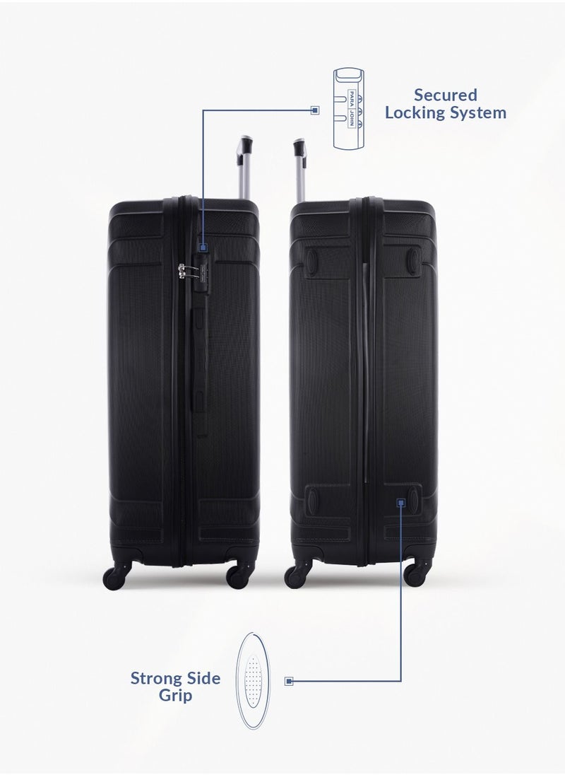 PARAJOHN Lightweight 3-Pieces ABS Hard Side Travel Luggage Trolley Bag Set With Lock For Men/Women/Unisex Black  - Image 2