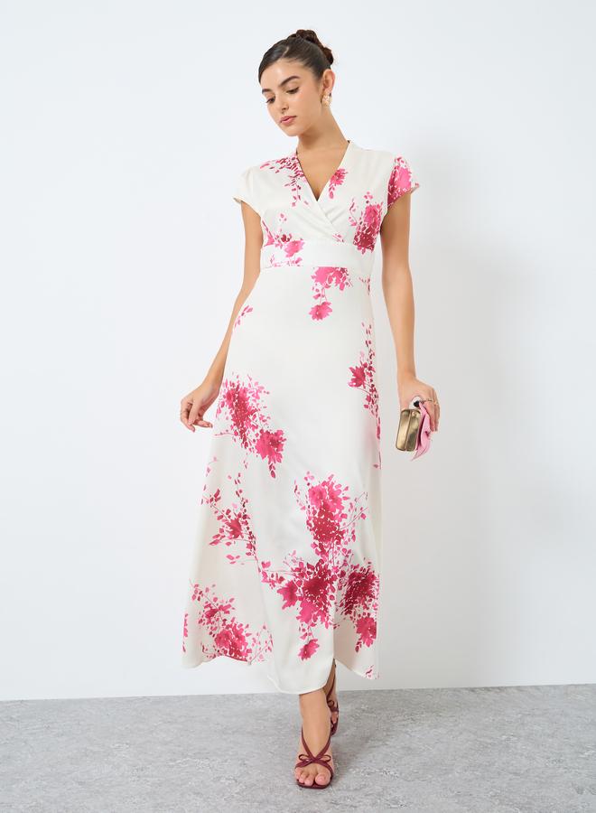 Styli All-Over Print V-Neck A-Line Maxi Dress - Image 2