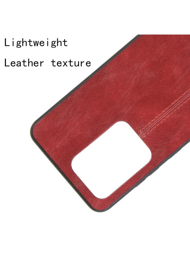 زبون جراب لهاتف Galaxy S20 Ultra مقاوم للصدمات بنمط جلد البقر المخيط من البولي كربونات + البولي يوريثان الحراري + جراب TPU - Image 4