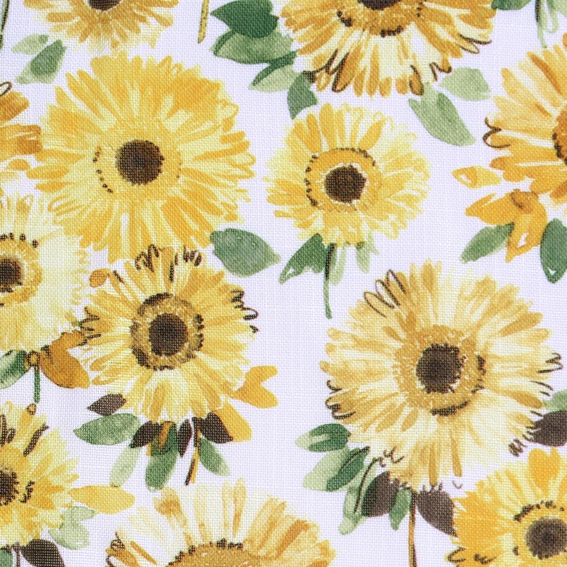 No. 918 Sunbeam Sunflower Print Semi-Sheer Rod Pocket Kitchen Curtain Valance and Tiers Set, 54" x 24", Yellow - Image 5
