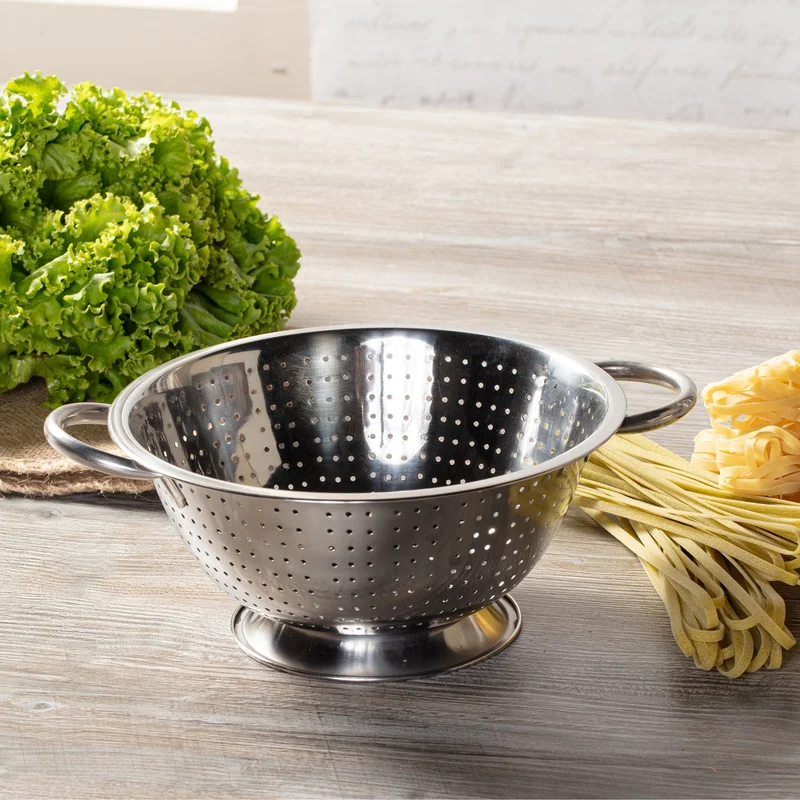 Simply Kitchen Pasta Strainer With Base 24 Cm Steel