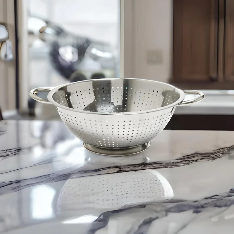 Simply Kitchen Pasta Strainer With Base 24 Cm Steel