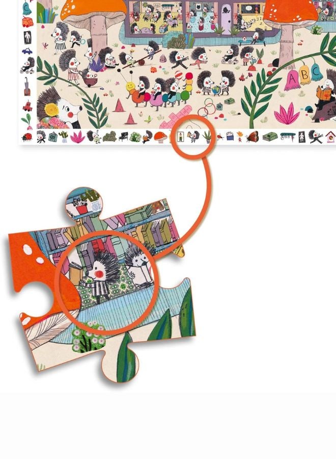 DJECO The Hedgehog School Observation Puzzle - 35Pcs - Image 3