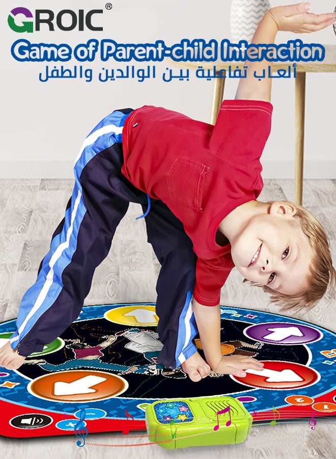 GROIC Dance Mat for Kids- Music Dance Pad-5 Music, 5 Keys and 2 Game Modes, Dancing Challenge Toys with Light Up, Adjustable Volume, Interactive Dancing Game Play Mat, Gift for Girls Boys Ages 3+ - Image 5
