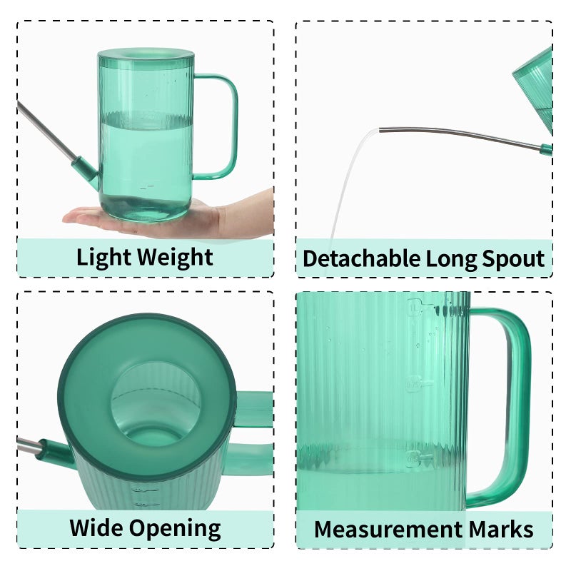 ONEDONE Watering Can Indoor Plants - Plant Watering Can 34 OZ, Long Spout Small Watering Can for House Plants Garden Potted Flowers with Spray Bottle, Squeeze Bottle Green - Image 3