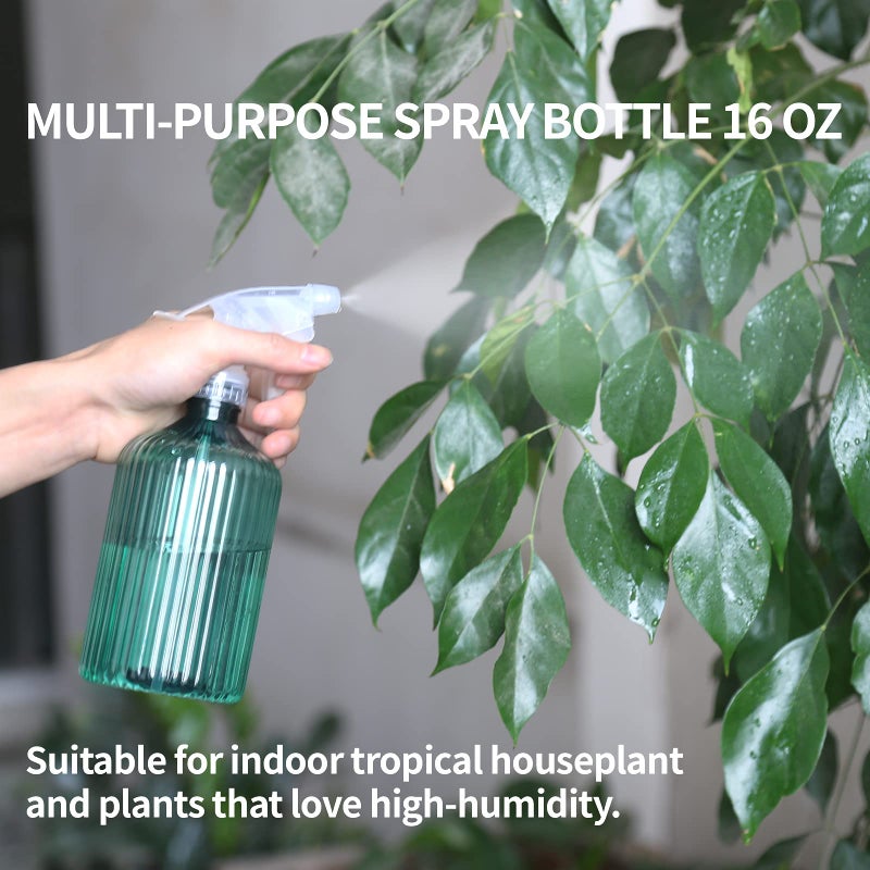 ONEDONE Watering Can Indoor Plants - Plant Watering Can 34 OZ, Long Spout Small Watering Can for House Plants Garden Potted Flowers with Spray Bottle, Squeeze Bottle Green - Image 4