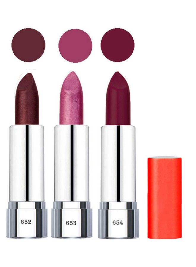 Volo Stylish Beauty Combo Makeup Set (3 Pcs Lipsticks1 Eye Shadow 1 Foundation1 Eyeliner 1 Compact 1 Kajal 1 Pouch) Set Of 9 Pcs C8 (Multicolor) Semimatte Finish - Image 3